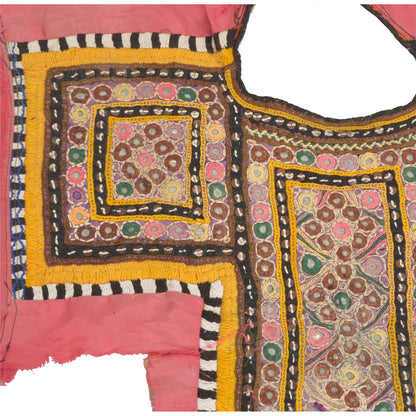 Sanskriti Vintage Pure Cotton Hand Embroidered Kutch Craft Dress Design Sustainable Fabric