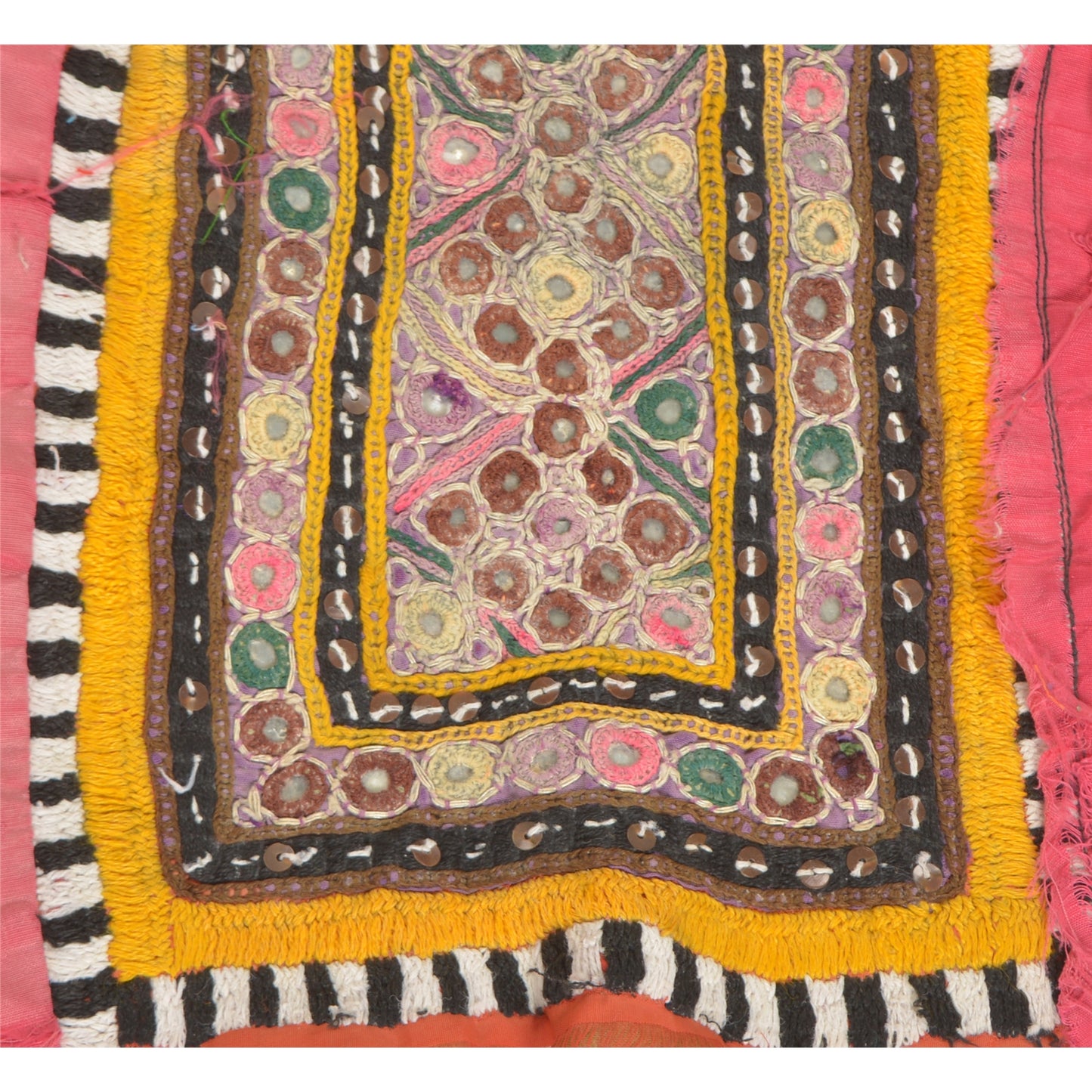 Sanskriti Vintage Pure Cotton Hand Embroidered Kutch Craft Dress Design Sustainable Fabric