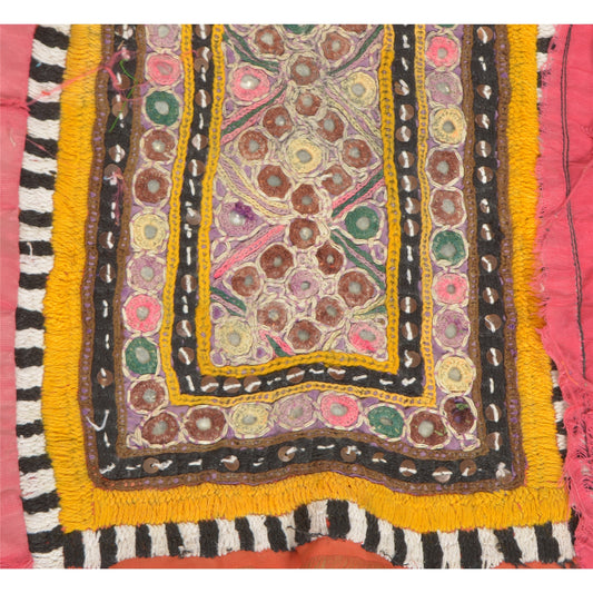 Sanskriti Vintage Pure Cotton Hand Embroidered Kutch Craft Dress Design Sustainable Fabric