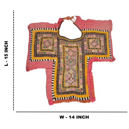 Sanskriti Vintage Pure Cotton Hand Embroidered Kutch Craft Dress Design Sustainable Fabric