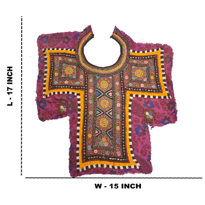 Sanskriti Vintage Pure Cotton Hand Embroidered Kutch Craft Dress Design Sustainable Fabric