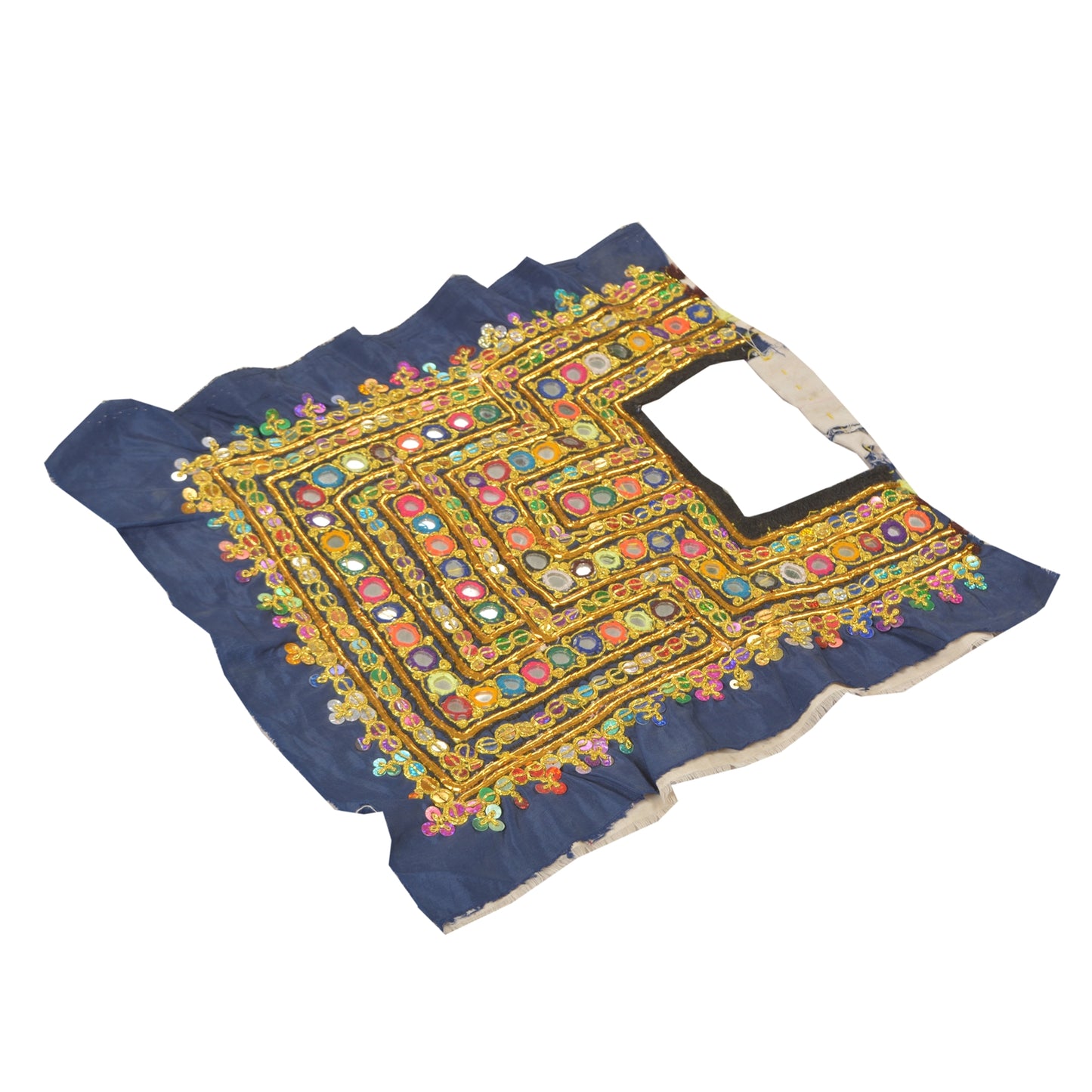 Sanskriti Vintage Pure Cotton Hand Embroidered Kutch Craft Dress Design Sustainable Fabric