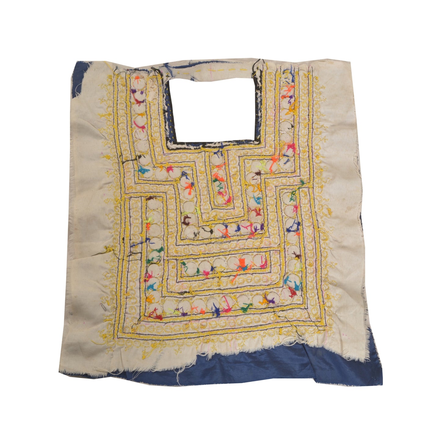 Sanskriti Vintage Pure Cotton Hand Embroidered Kutch Craft Dress Design Sustainable Fabric