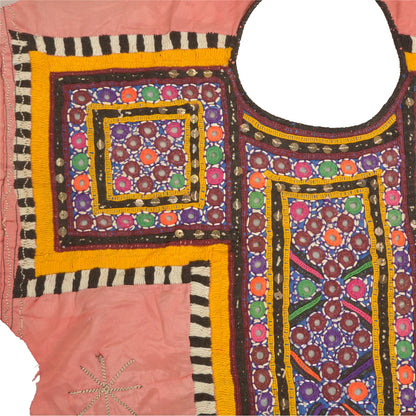 Sanskriti Vintage Pure Cotton Hand Embroidered Kutch Craft Dress Design Sustainable Fabric
