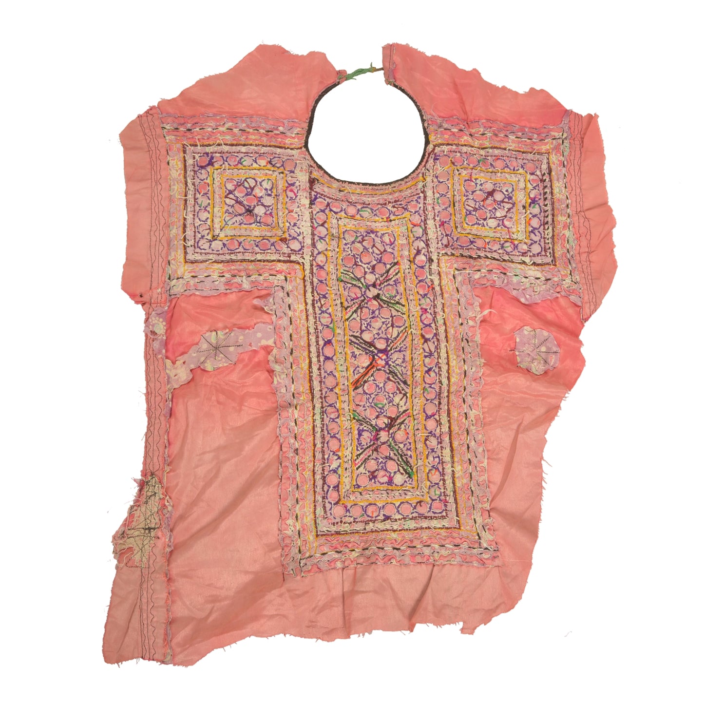 Sanskriti Vintage Pure Cotton Hand Embroidered Kutch Craft Dress Design Sustainable Fabric