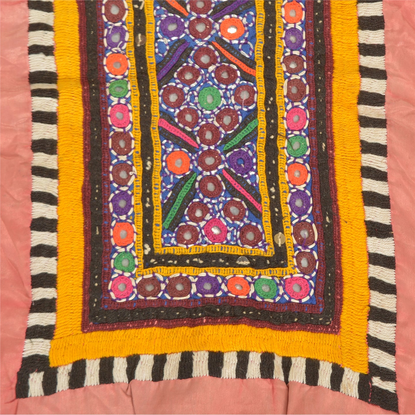 Sanskriti Vintage Pure Cotton Hand Embroidered Kutch Craft Dress Design Sustainable Fabric