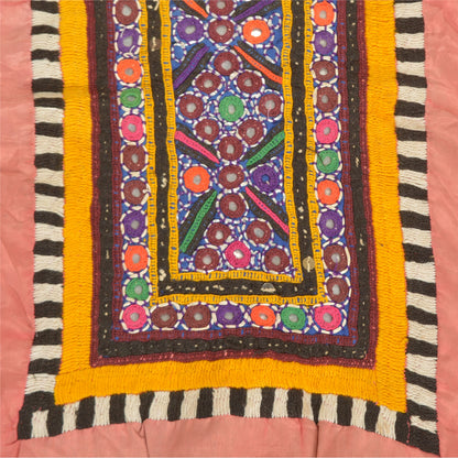 Sanskriti Vintage Pure Cotton Hand Embroidered Kutch Craft Dress Design Sustainable Fabric