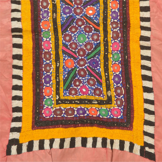 Sanskriti Vintage Pure Cotton Hand Embroidered Kutch Craft Dress Design Sustainable Fabric