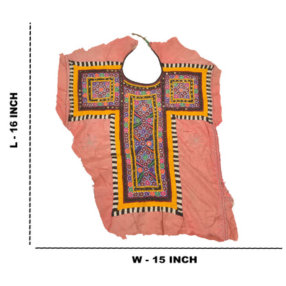 Sanskriti Vintage Pure Cotton Hand Embroidered Kutch Craft Dress Design Sustainable Fabric