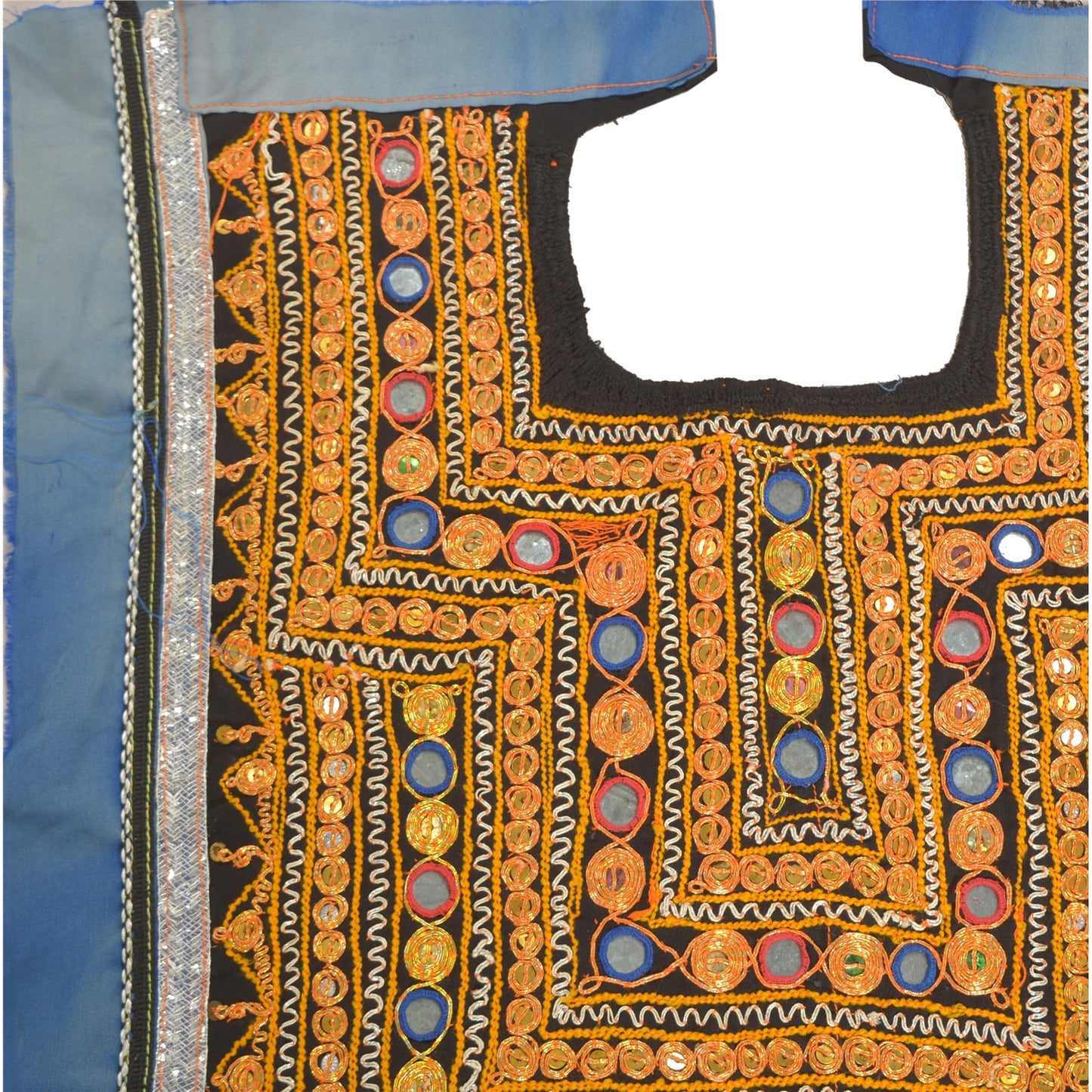 Sanskriti Vintage Pure Cotton Hand Embroidered Kutch Craft Dress Design Sustainable Fabric