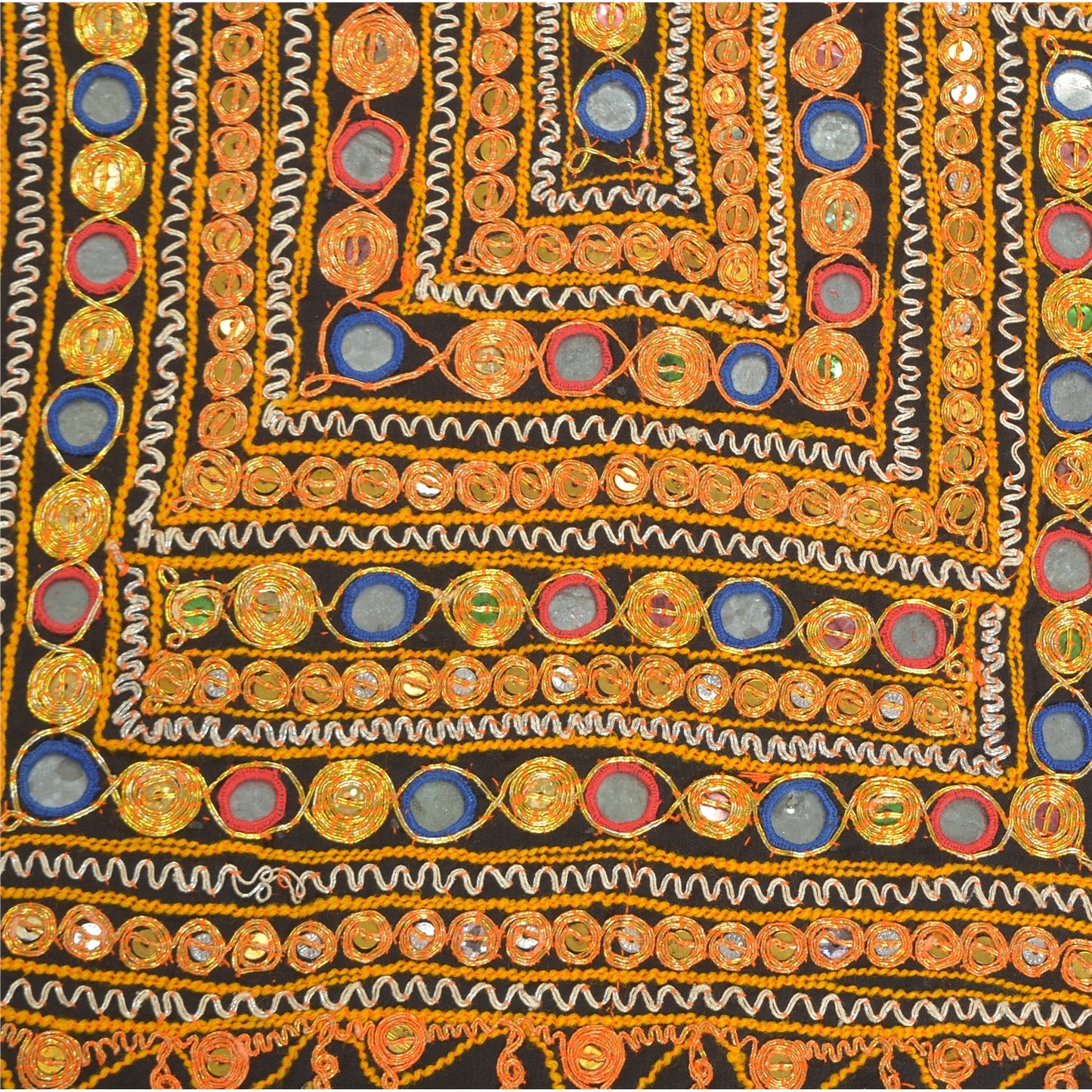 Sanskriti Vintage Pure Cotton Hand Embroidered Kutch Craft Dress Design Sustainable Fabric