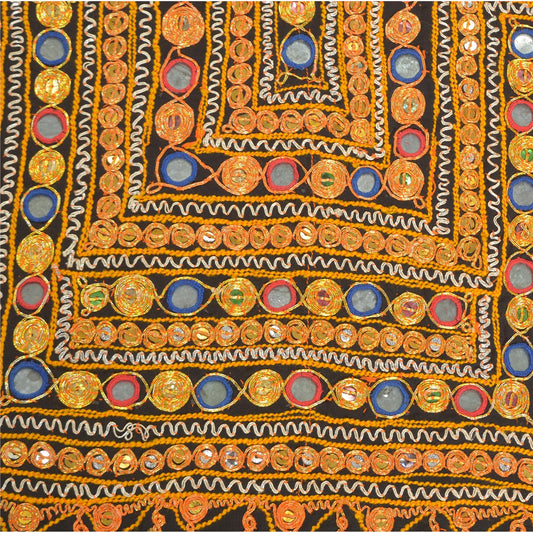 Sanskriti Vintage Pure Cotton Hand Embroidered Kutch Craft Dress Design Sustainable Fabric