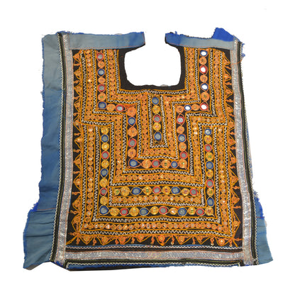 Sanskriti Vintage Pure Cotton Hand Embroidered Kutch Craft Dress Design Sustainable Fabric