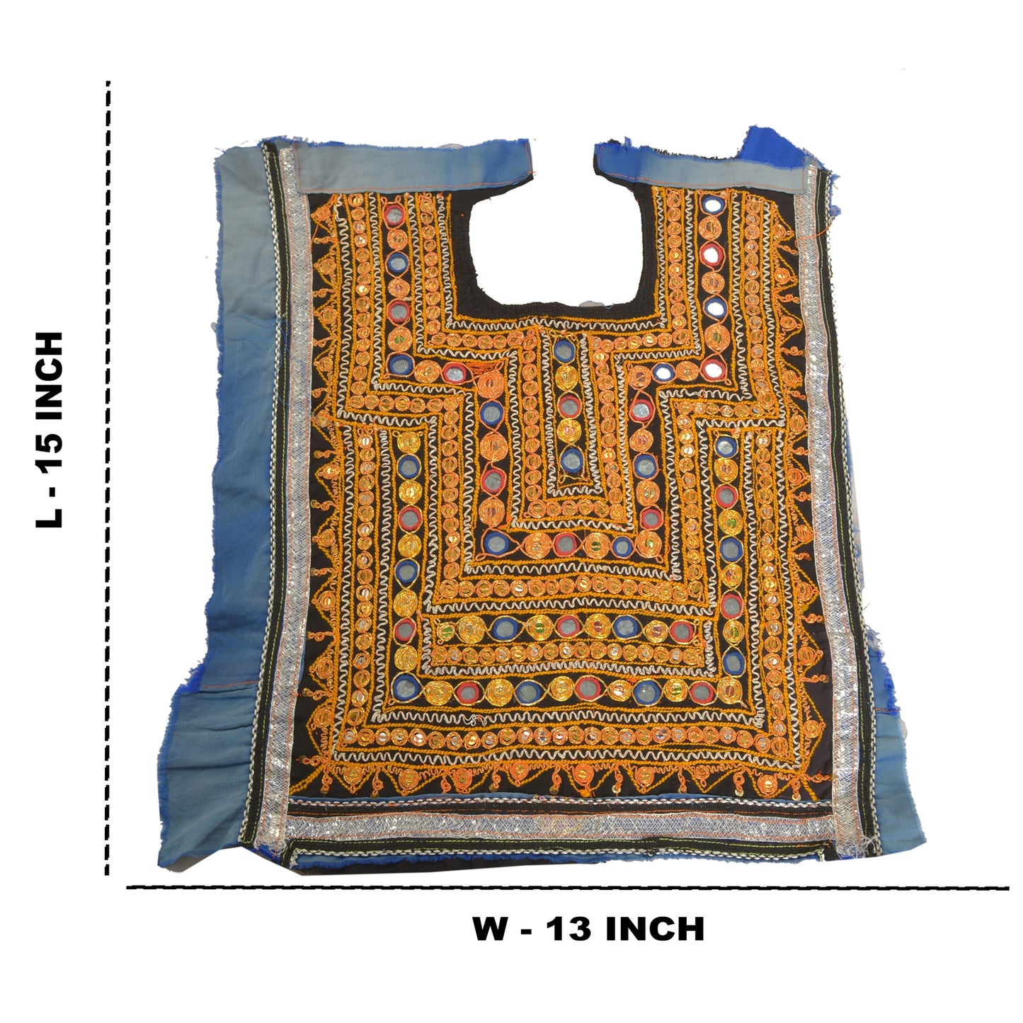 Sanskriti Vintage Pure Cotton Hand Embroidered Kutch Craft Dress Design Sustainable Fabric