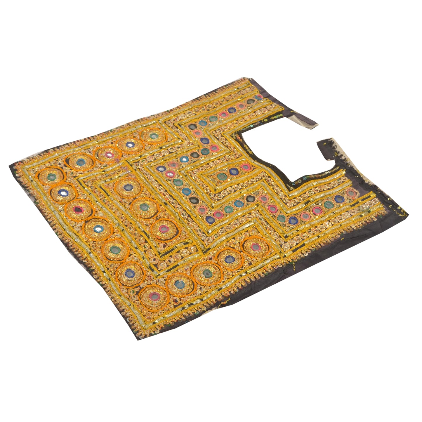 Sanskriti Vintage Pure Cotton Hand Embroidered Kutch Craft Dress Design Sustainable Fabric
