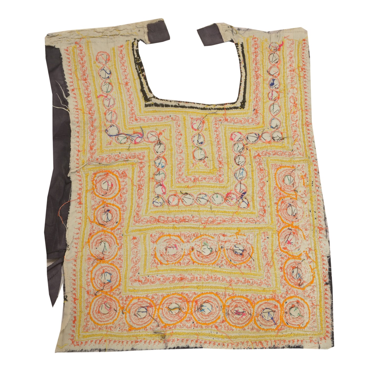 Sanskriti Vintage Pure Cotton Hand Embroidered Kutch Craft Dress Design Sustainable Fabric