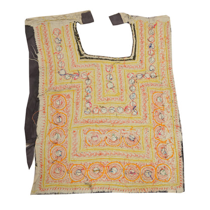 Sanskriti Vintage Pure Cotton Hand Embroidered Kutch Craft Dress Design Sustainable Fabric