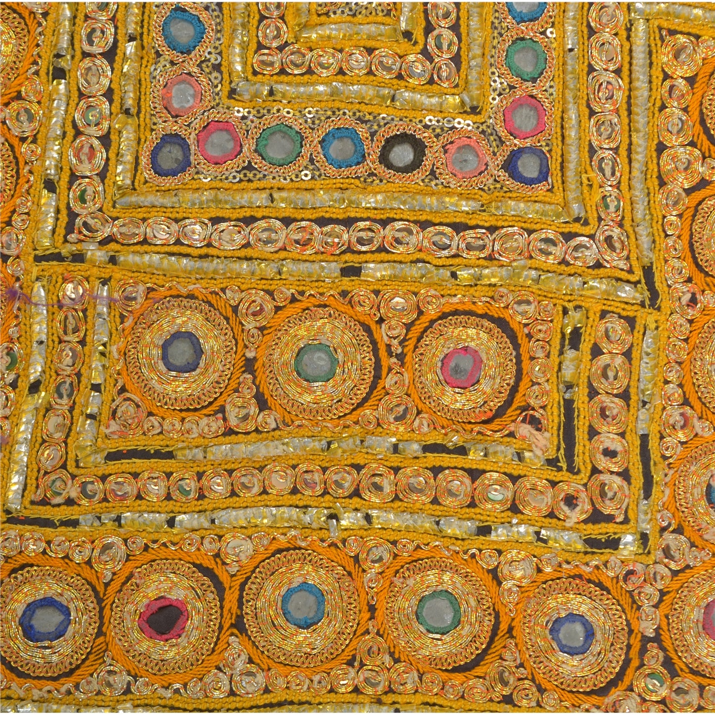 Sanskriti Vintage Pure Cotton Hand Embroidered Kutch Craft Dress Design Sustainable Fabric