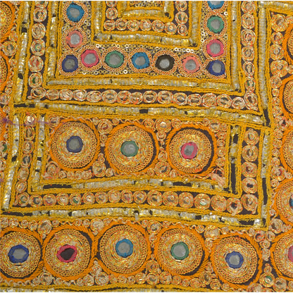 Sanskriti Vintage Pure Cotton Hand Embroidered Kutch Craft Dress Design Sustainable Fabric