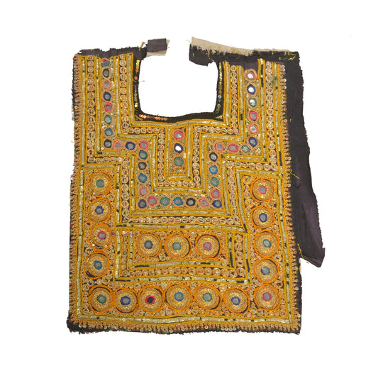 Sanskriti Vintage Pure Cotton Hand Embroidered Kutch Craft Dress Design Sustainable Fabric