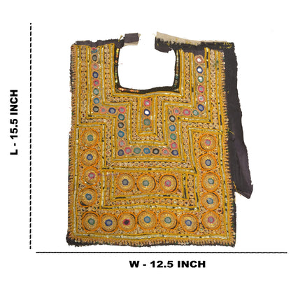 Sanskriti Vintage Pure Cotton Hand Embroidered Kutch Craft Dress Design Sustainable Fabric