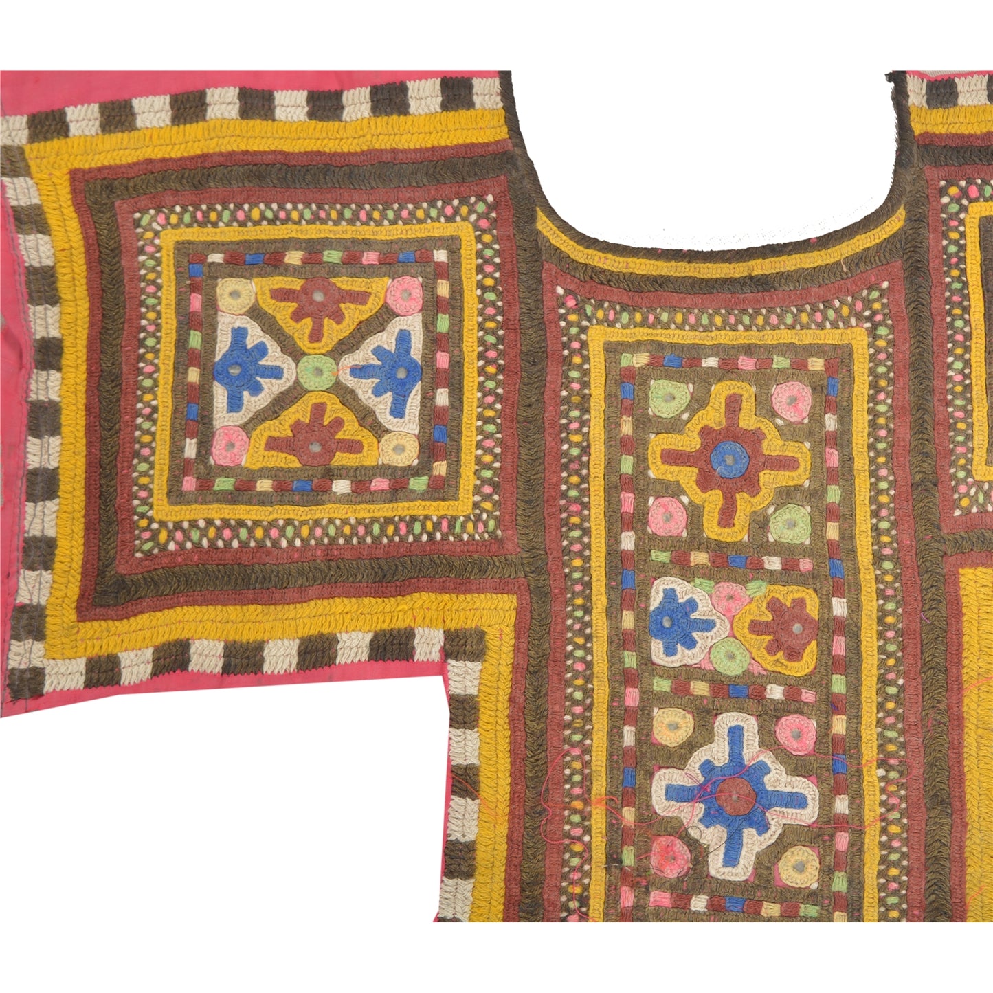 Sanskriti Vintage Pure Cotton Hand Embroidered Kutch Craft Dress Design Sustainable Fabric