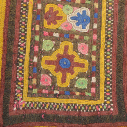 Sanskriti Vintage Pure Cotton Hand Embroidered Kutch Craft Dress Design Sustainable Fabric