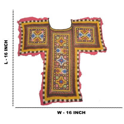 Sanskriti Vintage Pure Cotton Hand Embroidered Kutch Craft Dress Design Sustainable Fabric