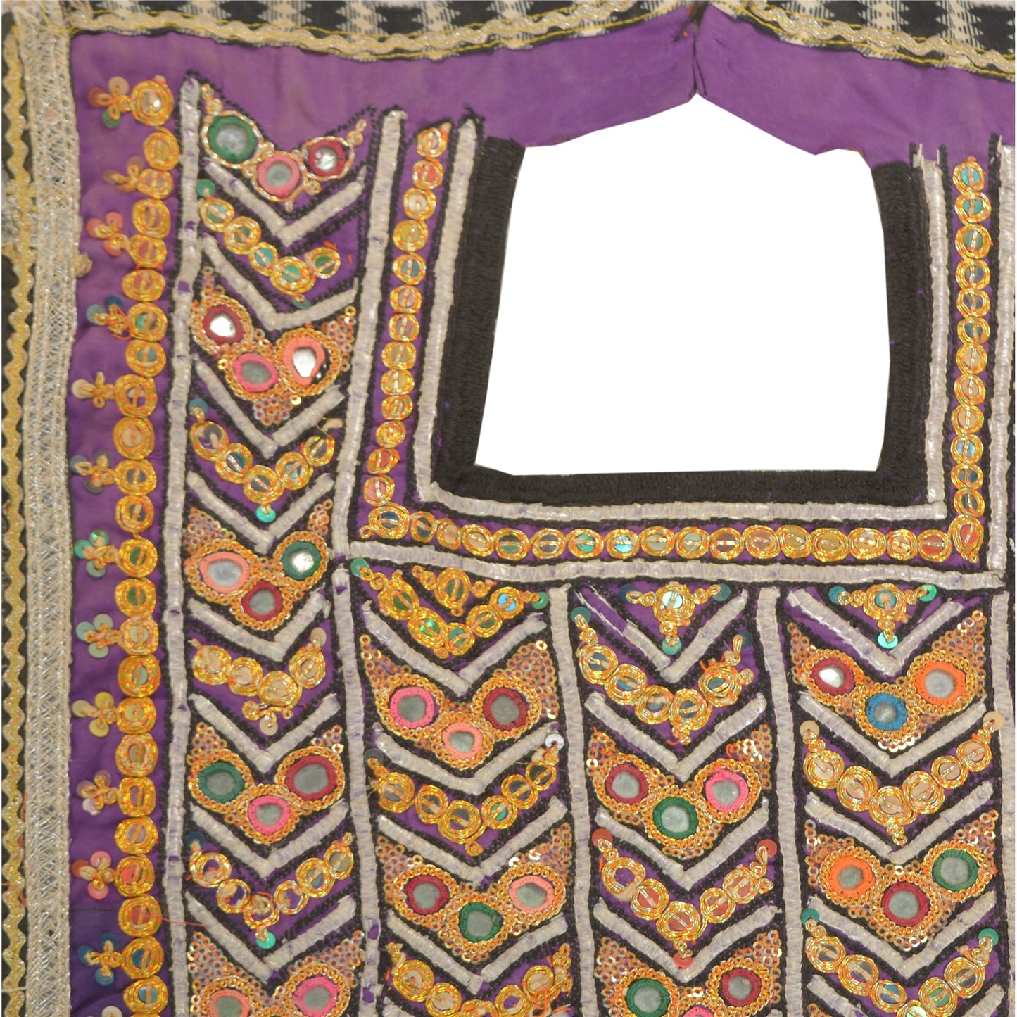 Sanskriti Vintage Pure Cotton Hand Embroidered Kutch Craft Dress Design Sustainable Fabric