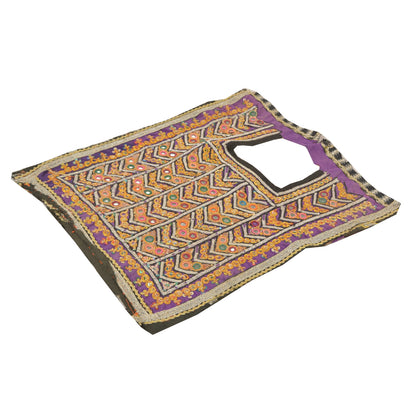 Sanskriti Vintage Pure Cotton Hand Embroidered Kutch Craft Dress Design Sustainable Fabric