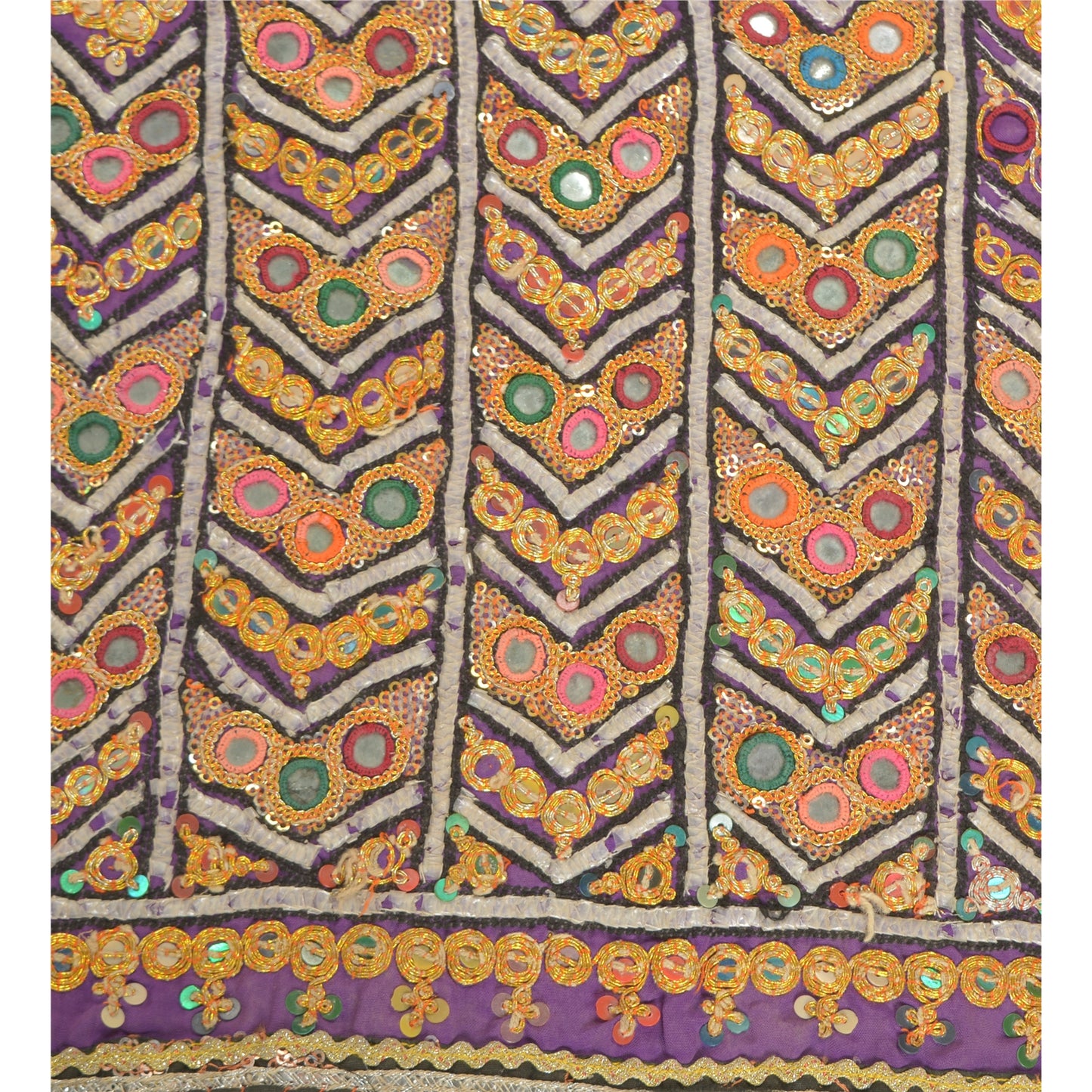 Sanskriti Vintage Pure Cotton Hand Embroidered Kutch Craft Dress Design Sustainable Fabric