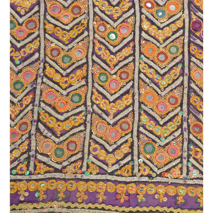 Sanskriti Vintage Pure Cotton Hand Embroidered Kutch Craft Dress Design Sustainable Fabric