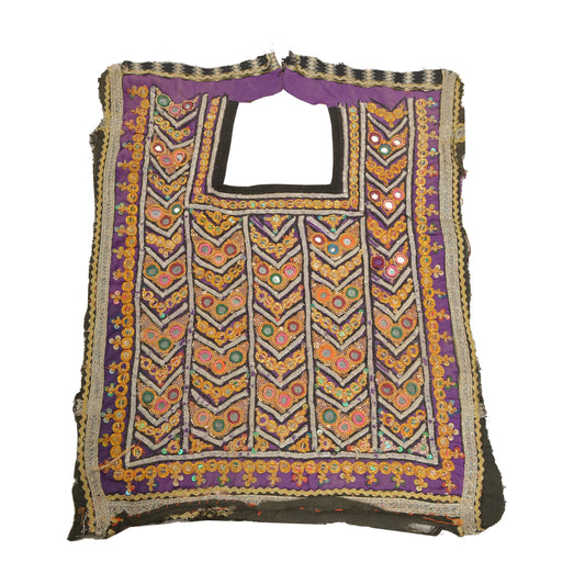 Sanskriti Vintage Pure Cotton Hand Embroidered Kutch Craft Dress Design Sustainable Fabric