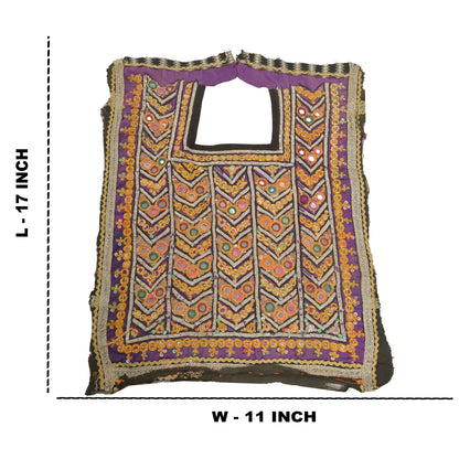 Sanskriti Vintage Pure Cotton Hand Embroidered Kutch Craft Dress Design Sustainable Fabric