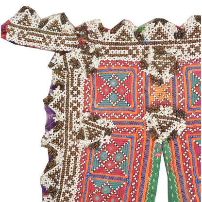 Sanskriti Vintage Pure Cotton Hand Embroidered Kutch Craft Dress Design Sustainable Fabric