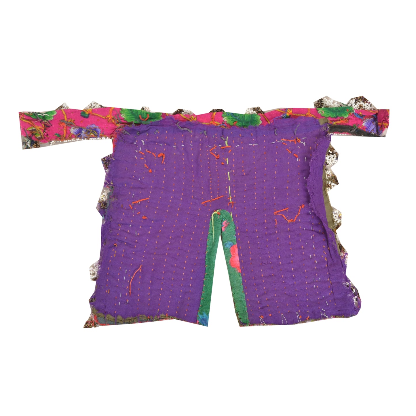 Sanskriti Vintage Pure Cotton Hand Embroidered Kutch Craft Dress Design Sustainable Fabric