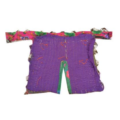 Sanskriti Vintage Pure Cotton Hand Embroidered Kutch Craft Dress Design Sustainable Fabric