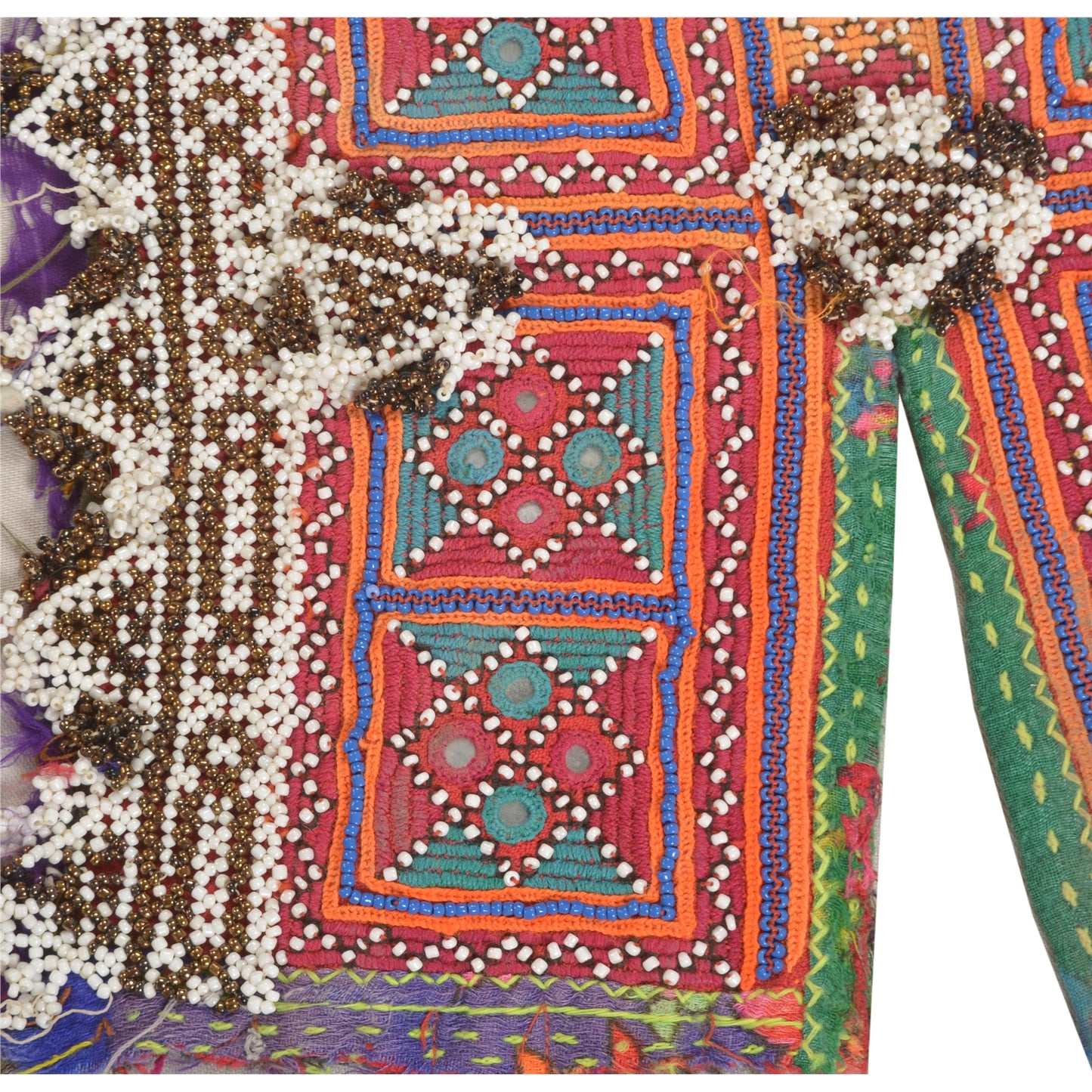 Sanskriti Vintage Pure Cotton Hand Embroidered Kutch Craft Dress Design Sustainable Fabric