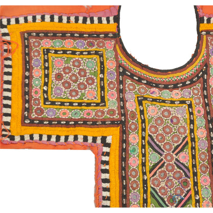 Sanskriti Vintage Pure Cotton Hand Embroidered Kutch Craft Dress Design Sustainable Fabric