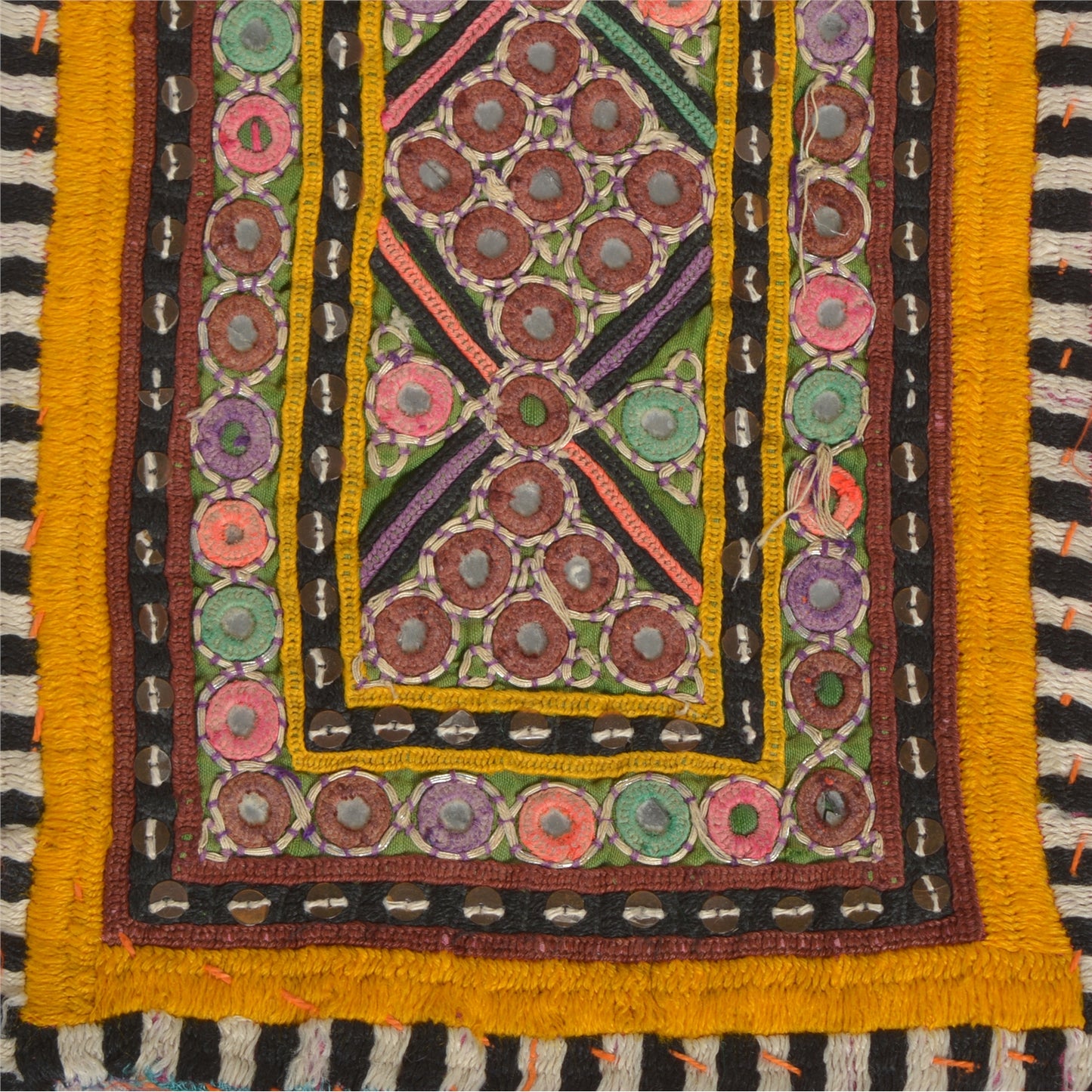 Sanskriti Vintage Pure Cotton Hand Embroidered Kutch Craft Dress Design Sustainable Fabric