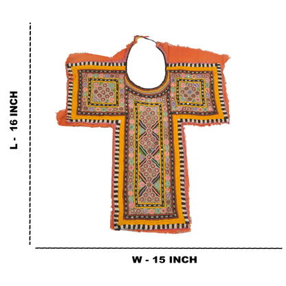 Sanskriti Vintage Pure Cotton Hand Embroidered Kutch Craft Dress Design Sustainable Fabric