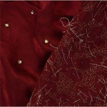Load image into Gallery viewer, Vintage Saree Satin Silk Lehenga Sari Hand Beaded Pre Stitched Maroon Rhinestone
