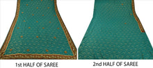 Load image into Gallery viewer, Sanskriti Vintage Green Indian 100% Pure Georgette Silk Saree With Blouse Hand Beaded Sari
