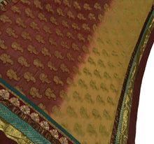 Load image into Gallery viewer, Vintage Indian Saree Cotton Embroidered Woven Pre stitched Chanderi Lehenga Sari
