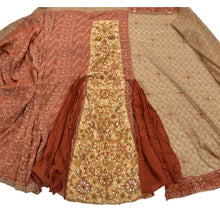 Load image into Gallery viewer, Sanskriti Vintage Hand Beaded Net Heavy Lehenga Saree Brown Sari Sequence Beads
