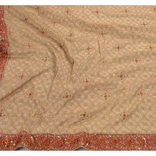 Load image into Gallery viewer, Sanskriti Vintage Hand Beaded Net Heavy Lehenga Saree Brown Sari Sequence Beads
