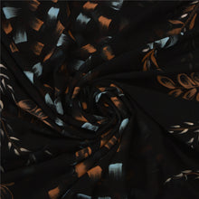 Load image into Gallery viewer, Sanskriti Vintage Heavy Saree Pure Georgette Silk Hand Painted Black Craft Sari
