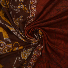 Load image into Gallery viewer, Heavy Saree 100% Pure Silk Batik Work Brown Craft Sari
