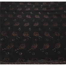 Load image into Gallery viewer, Sanskriti Vintage Black Heavy Saree Pure Georgette Silk Hand Beaded Craft Fabric
