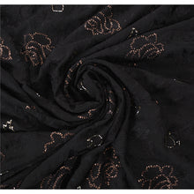 Load image into Gallery viewer, Sanskriti Vintage Black Heavy Saree Pure Georgette Silk Hand Beaded Craft Fabric
